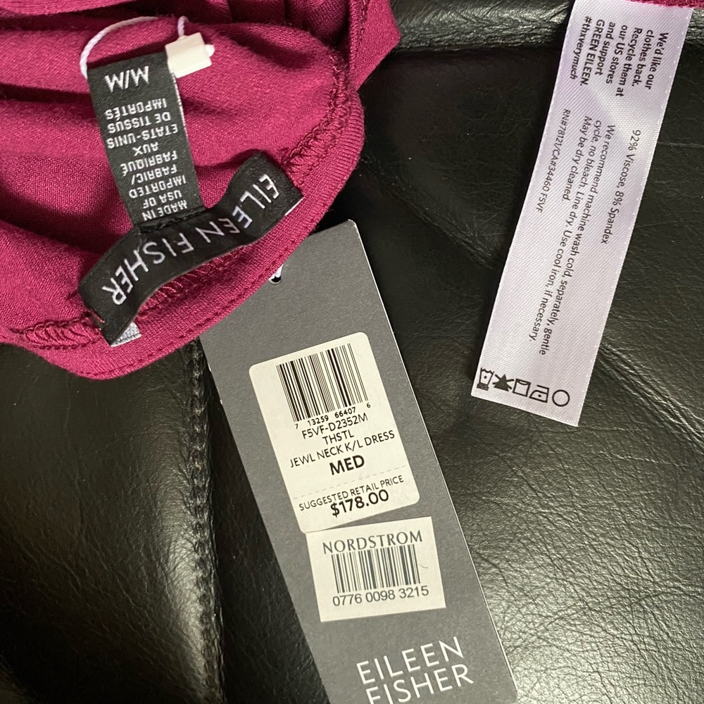 NWT Eileen Fisher Jewel Neck K/L Dress Women’s Sz Medium M - Picture 4 of 7